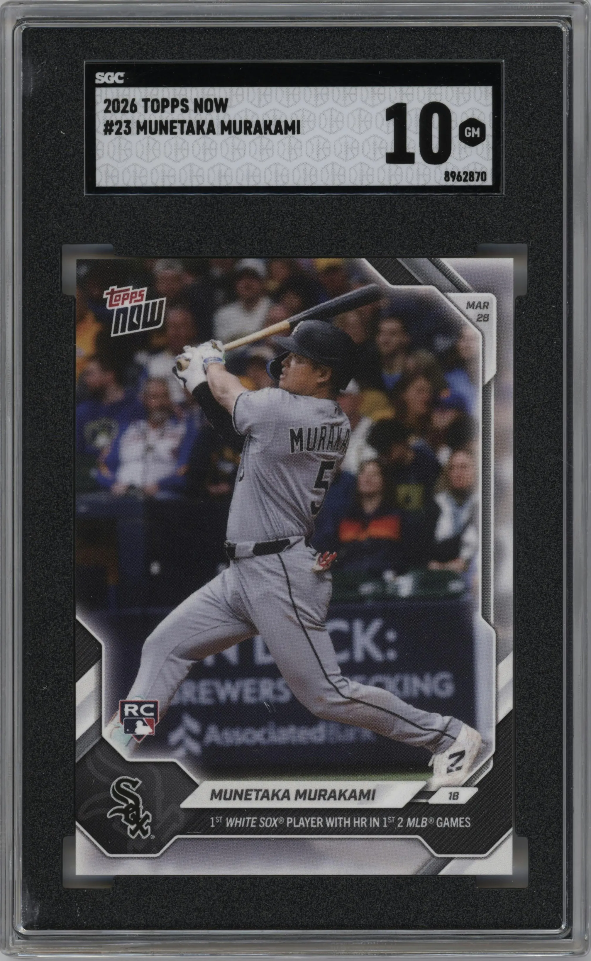 2026 Topps Now Munetaka Murakami #23 SGC 10