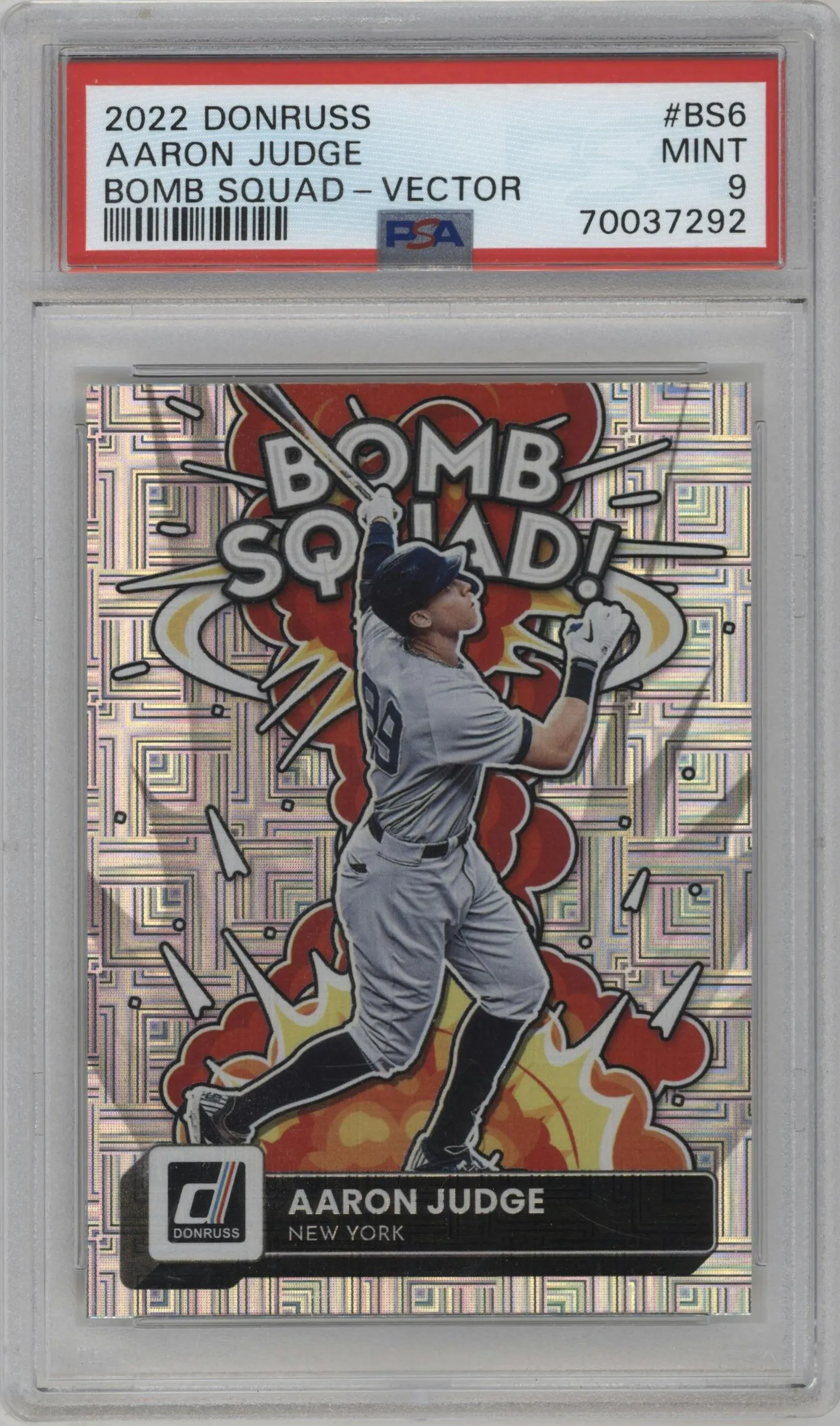 2022 Panini Donruss Bomb Squad Aaron Judge Vector #BS-6 PSA 9