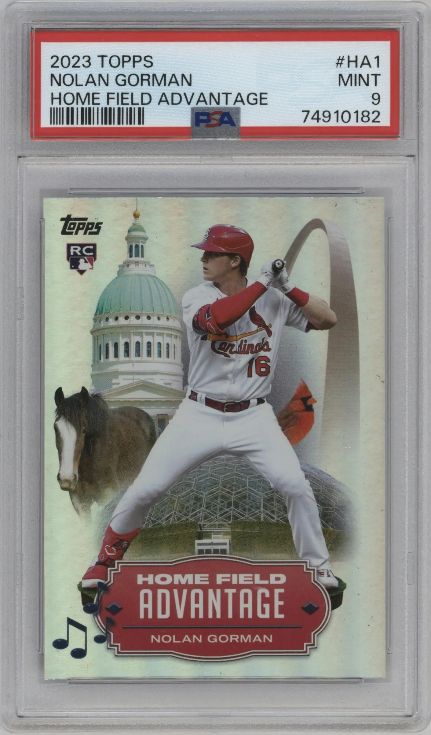 2023 Topps Series 1 Home Field Adv. Nolan Gorman #HA-1 PSA 9