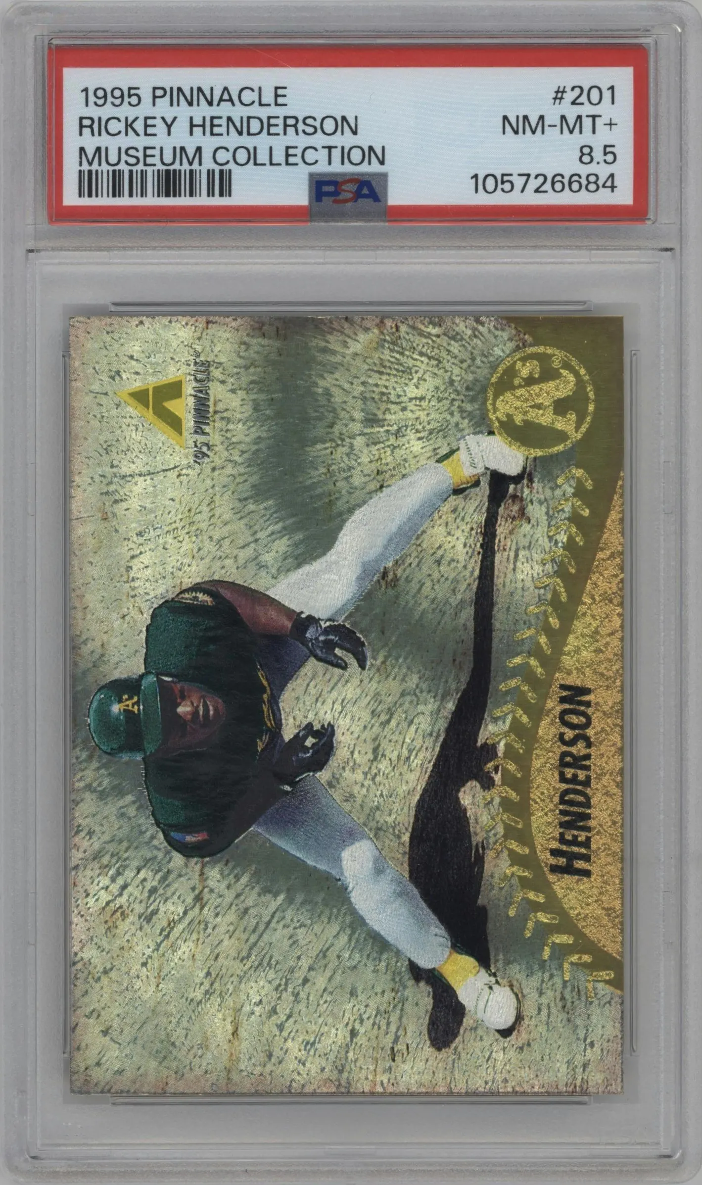 1995 Pinnacle Rickey Henderson Museum Collection #201 PSA 8.5