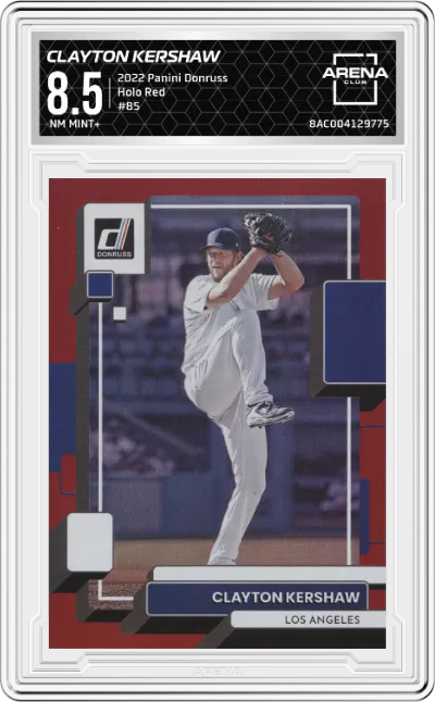 2022 Panini Donruss Clayton Kershaw Holo Red #85 ARENA CLUB 8.5