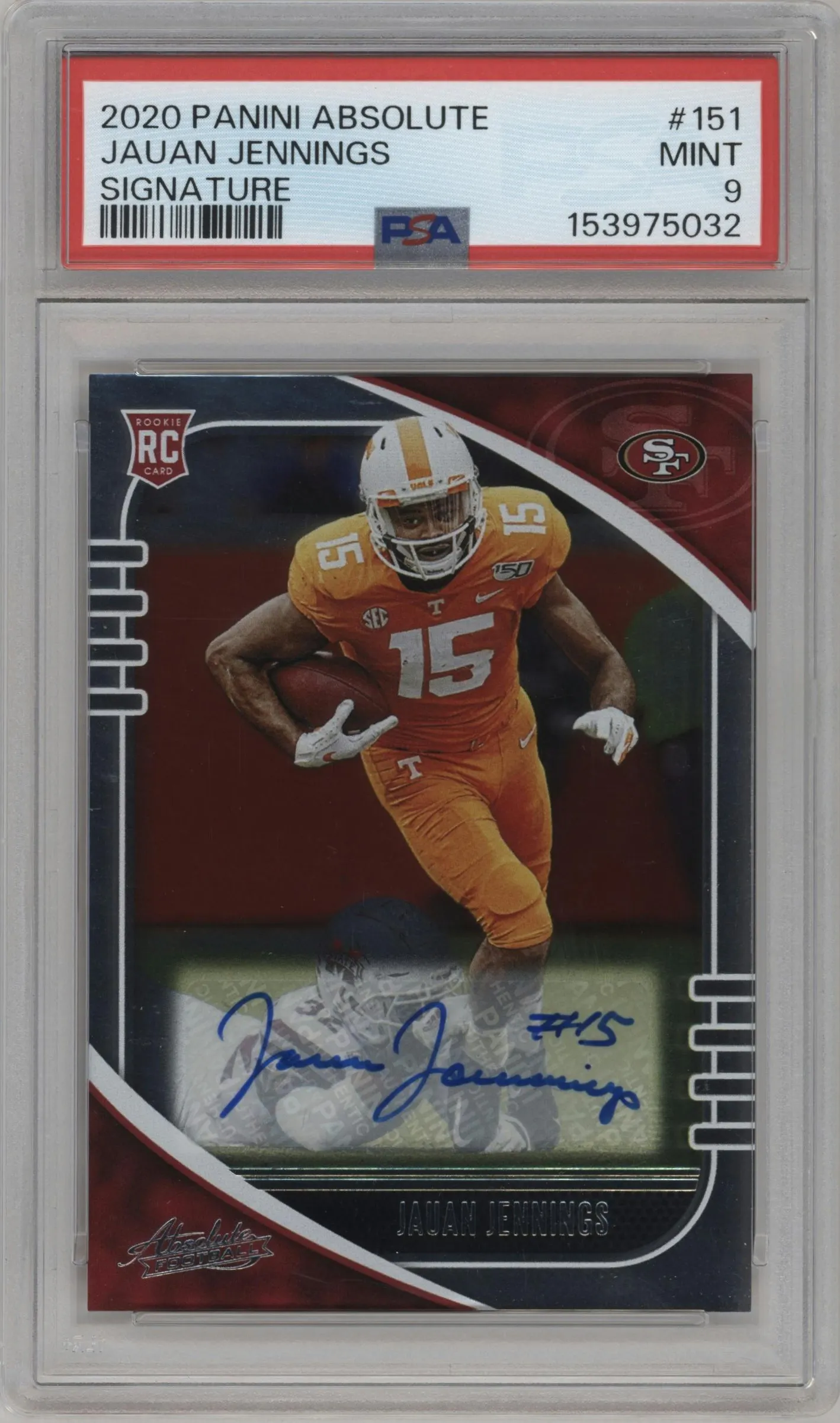 2020 Panini Absolute Rke.Sig. Jauan Jennings #151 PSA 9