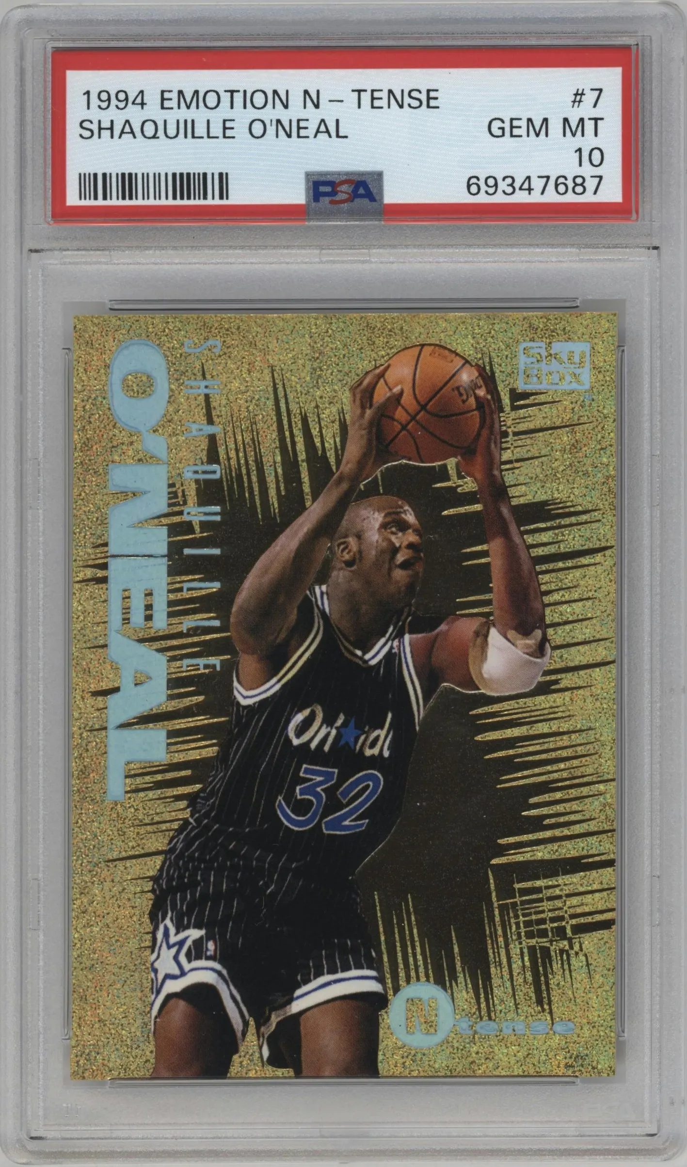 1994 Skybox E-Motion N-Tense Shaquille O'Neal #7 PSA 10