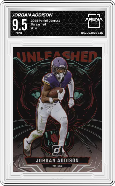 2025 Panini Donruss Unleashed Jordan Addison #14 ARENA CLUB 9.5