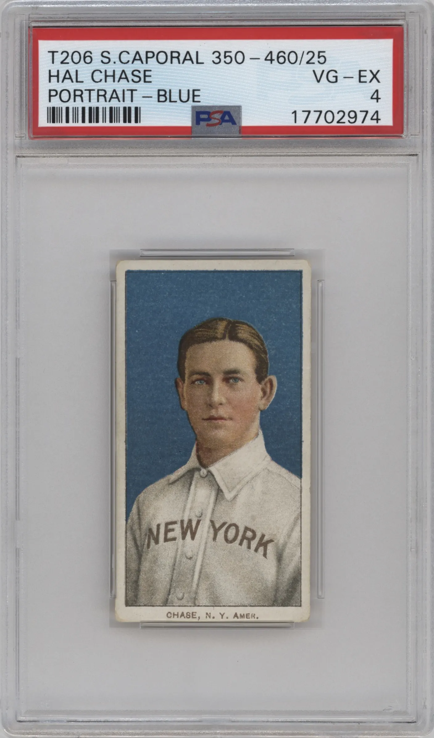 1909 T206 Master Variation Hal Chase #NNO PSA 4