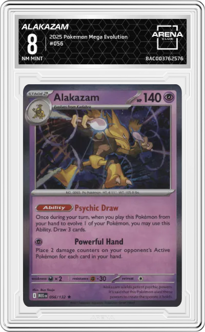 2025 Pokemon Mega Evolution Alakazam ARENA CLUB 8