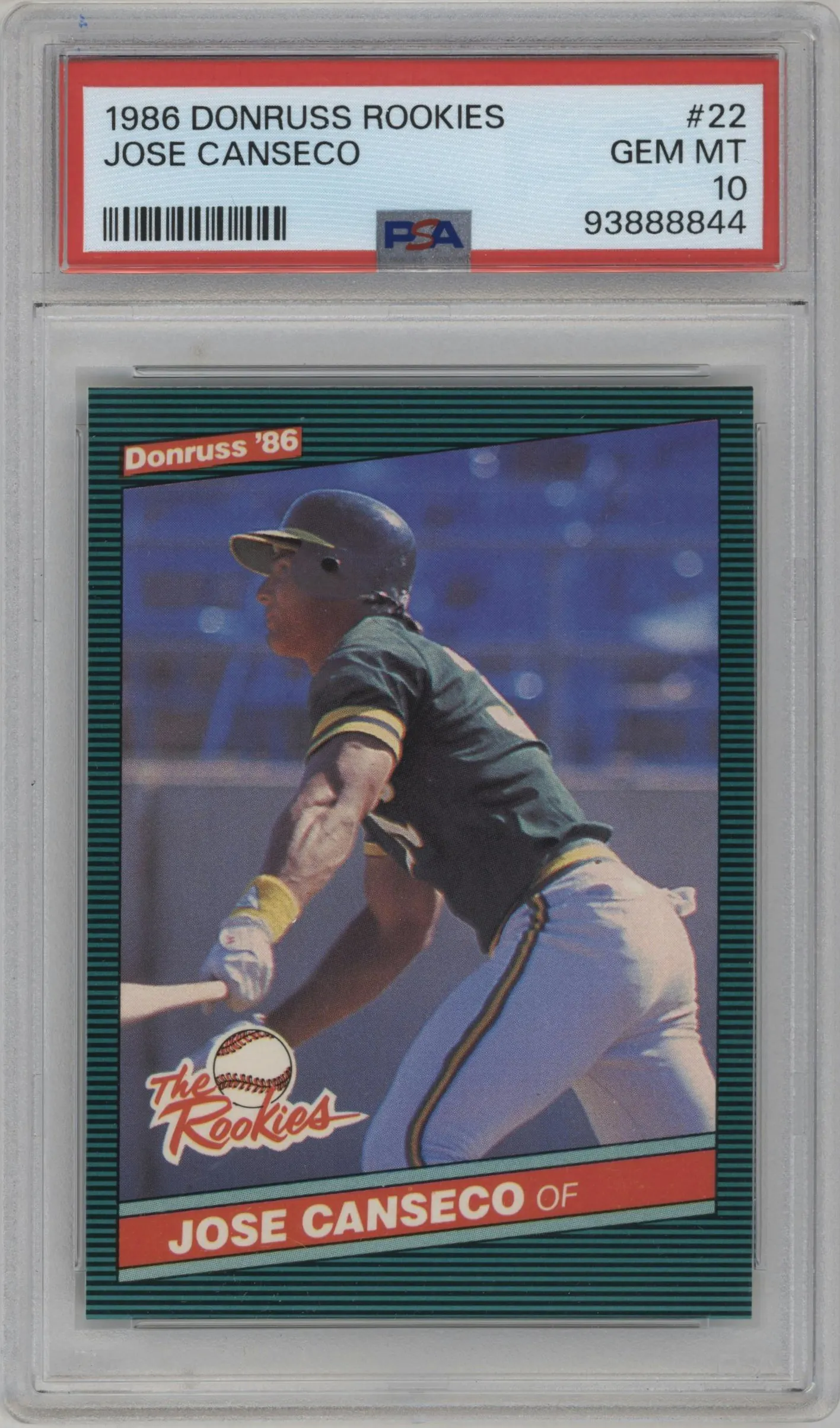 1986 Donruss The Rookies Jose Canseco #22 PSA 10