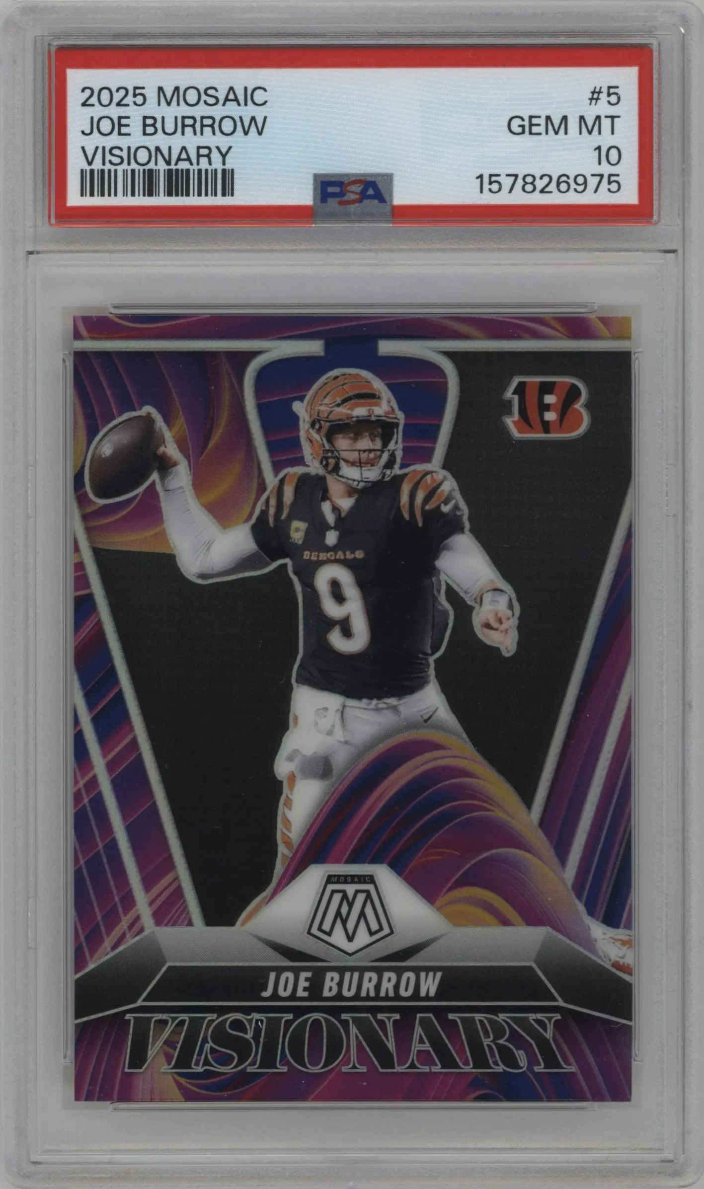 2025 Panini Mosaic Visionary Joe Burrow #5 PSA 10