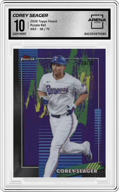 2026 Topps Finest Corey Seager Purple Refractor #63 ARENA CLUB 10