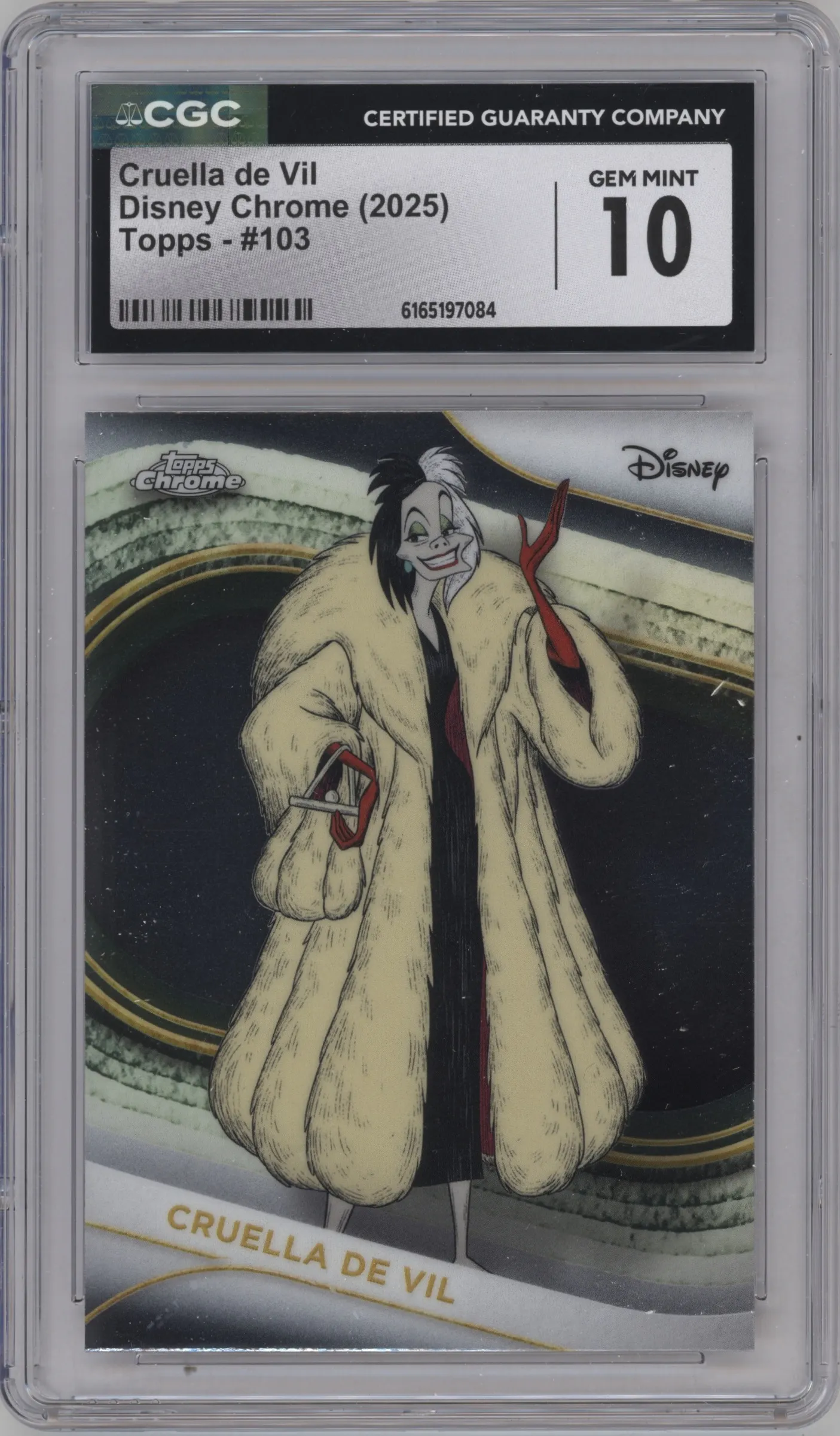 2025 Topps Chrome Disney Cruella De Vil #103 CGC 10