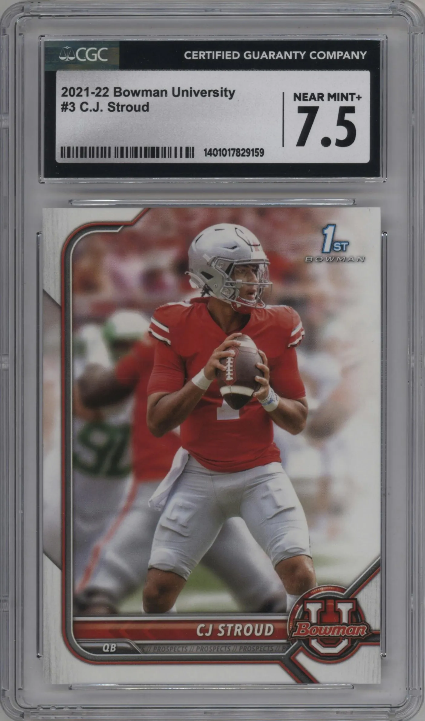 2021 Bowman University CJ Stroud #3 CGC 7.5