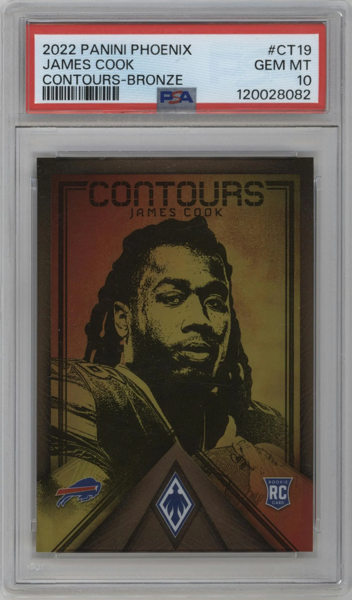 2022 Panini Phoenix Contours James Cook Bronze #CT-19 PSA 10