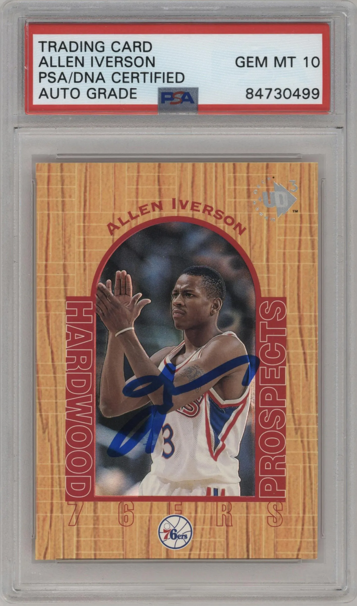 1996 Upper Deck UD3 Hardwood Prospects Allen Iverson PSA AUTHENTIC #14 PSA