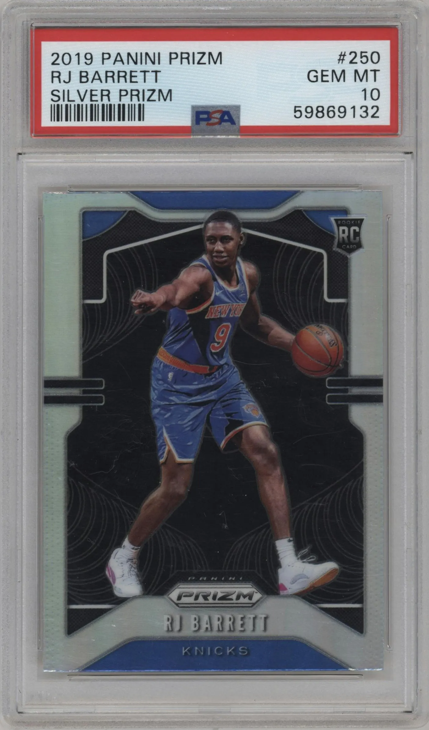 2019 Panini Prizm RJ Barrett Silver Prizm #250 PSA 10