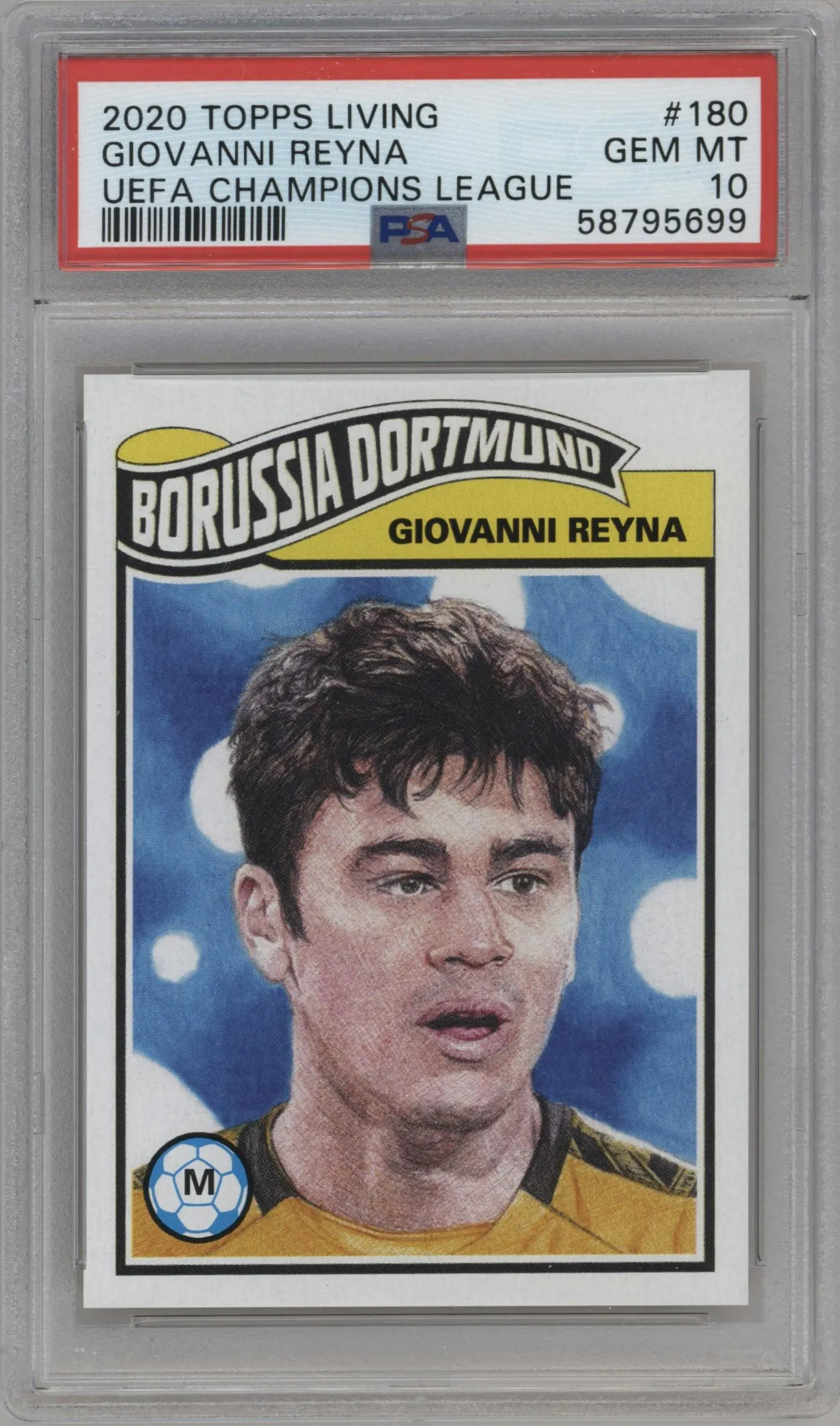 2020 Ultimate Topps Living Set UEFA CL 2020 Giovanni Reyna #180 PSA 10