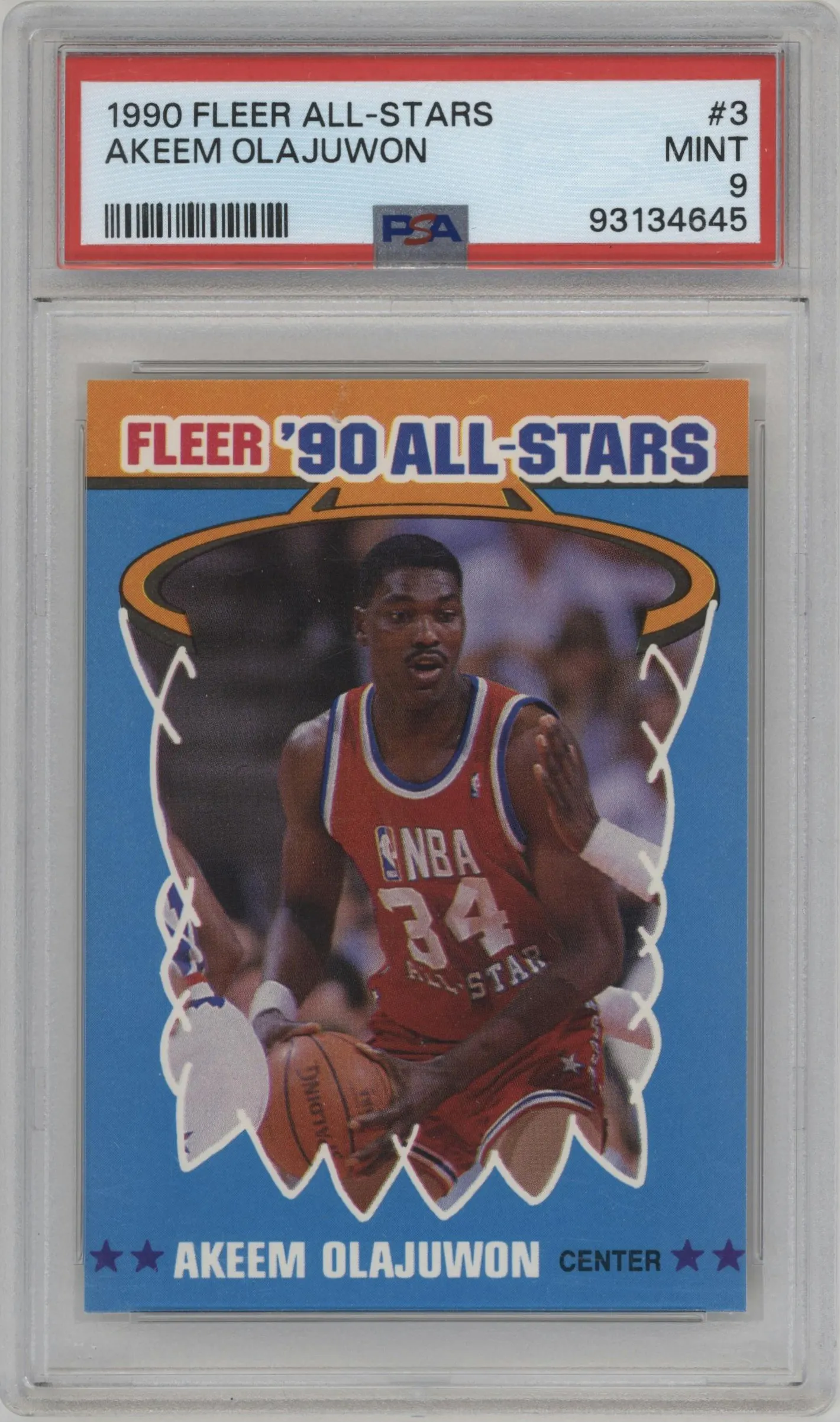 1990 Fleer All-Stars Akeem Olajuwon PSA 9