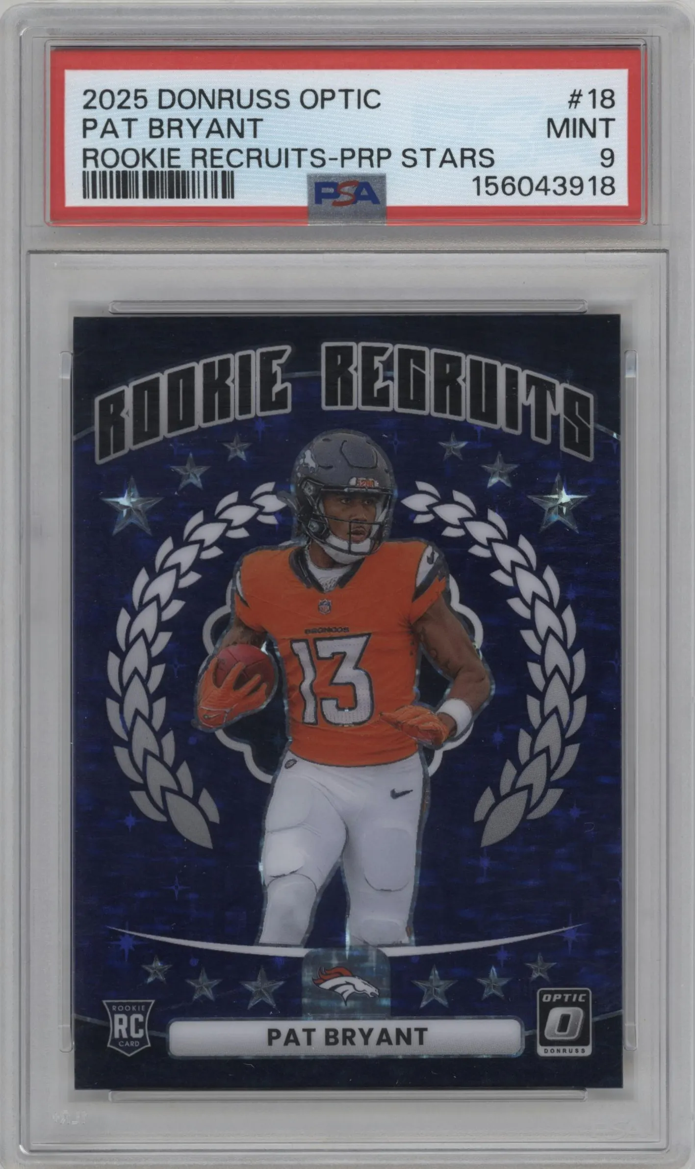 2025 Donruss Optic Rke.Recruits Pat Bryant Purple Stars #18 PSA 9