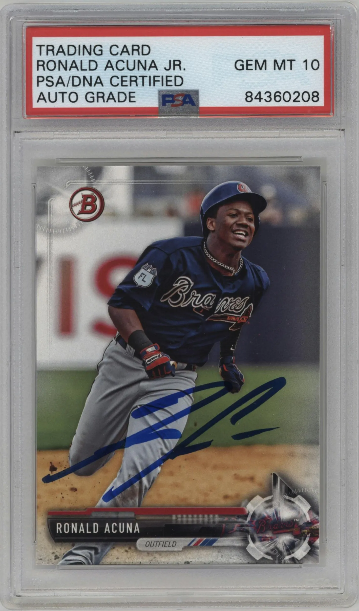 2017 Bowman Draft Ronald Acuna PSA AUTHENTIC PSA