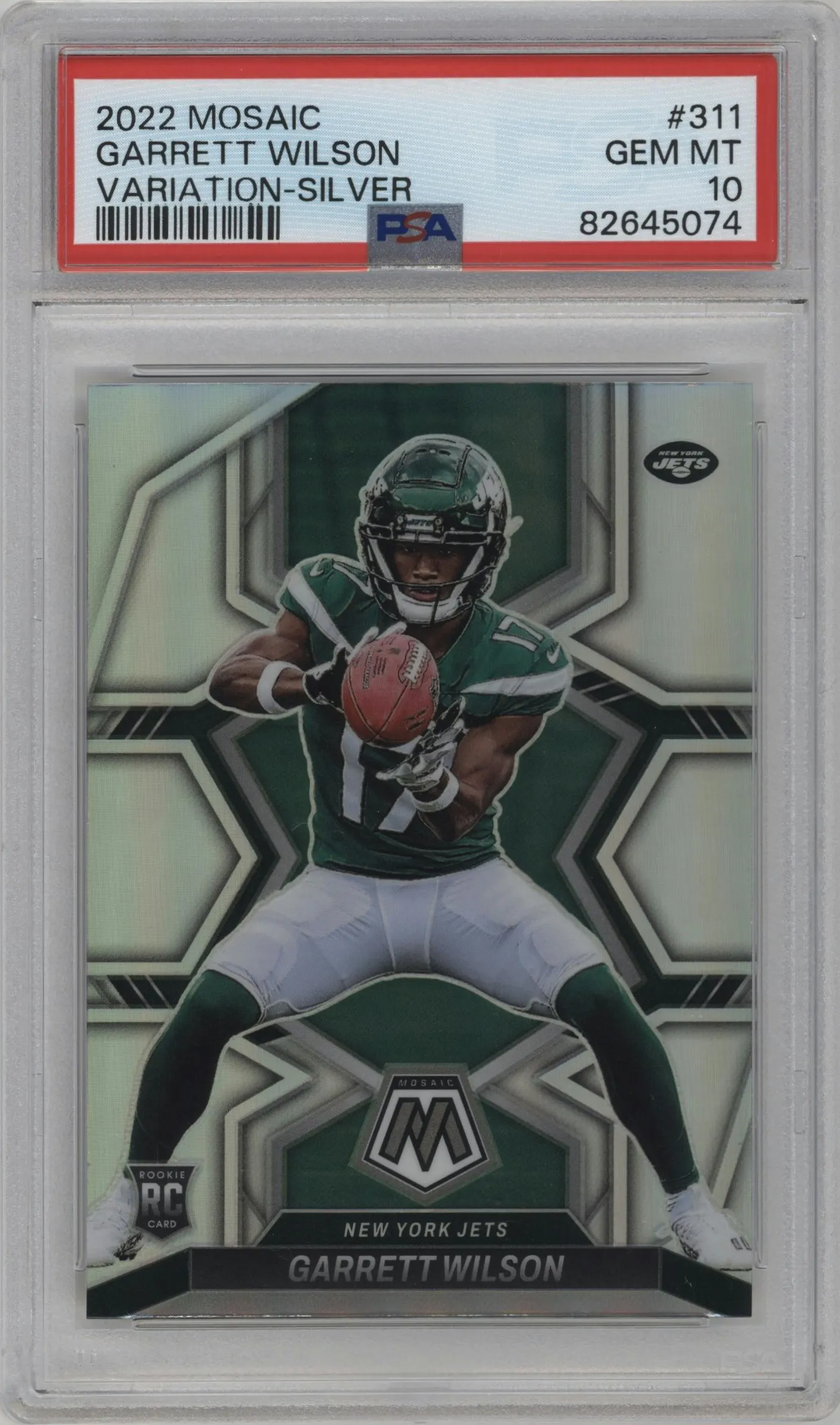 2022 Panini Mosaic Rke.Var. Garrett Wilson Silver #311 PSA 10