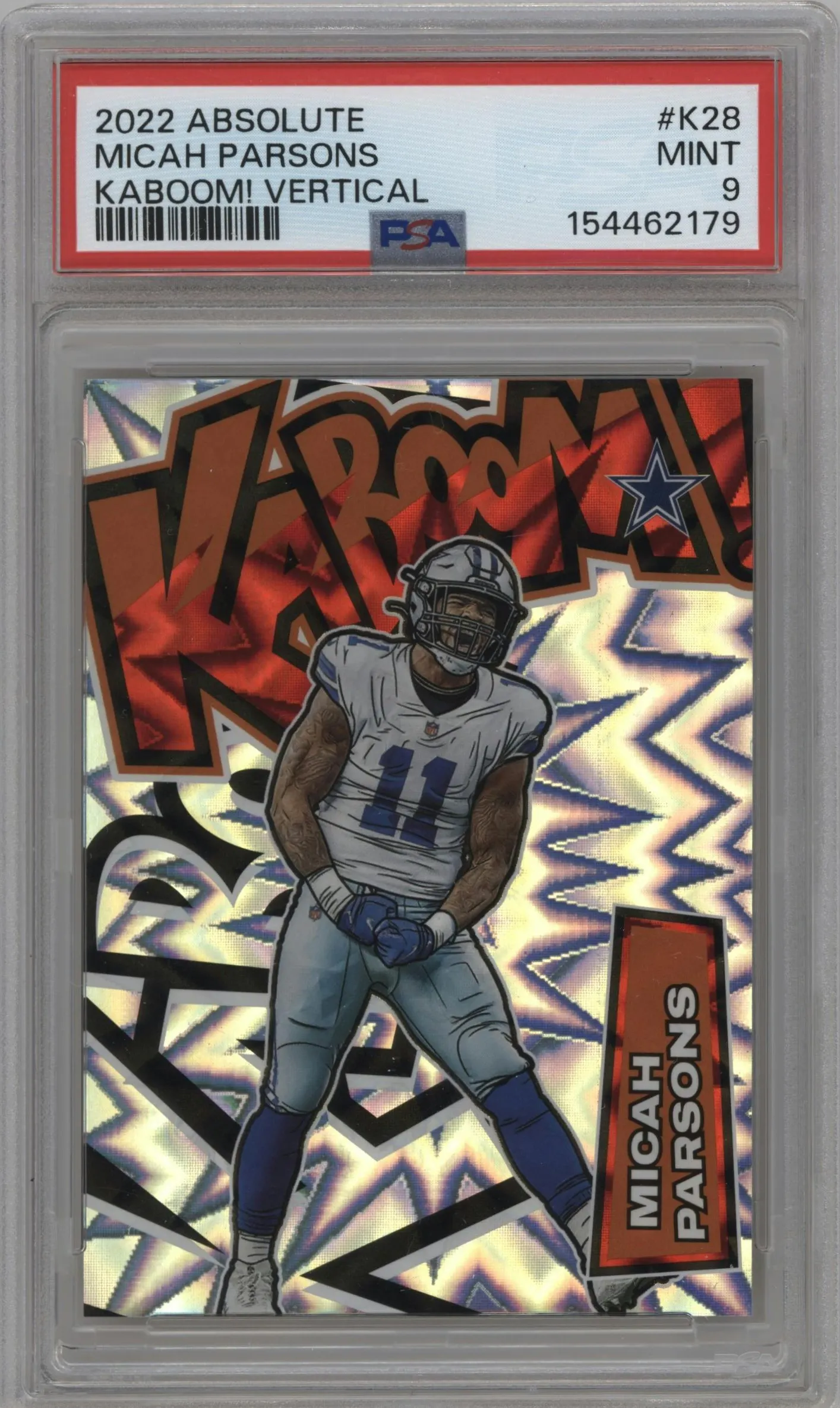 2022 Panini Absolute Kaboom! Vertical Micah Parsons #K28 PSA 9