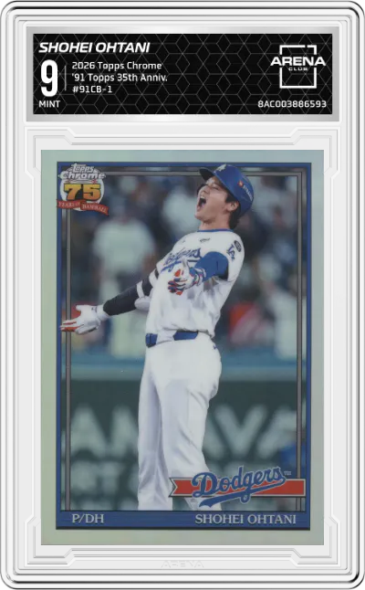 2026 Topps Chrome '91 Topps 35th Anniv. Shohei Ohtani #91CB-1 ARENA CLUB 9
