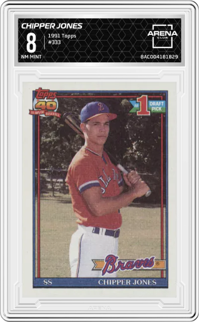 1991 Topps Chipper Jones #333 ARENA CLUB 8