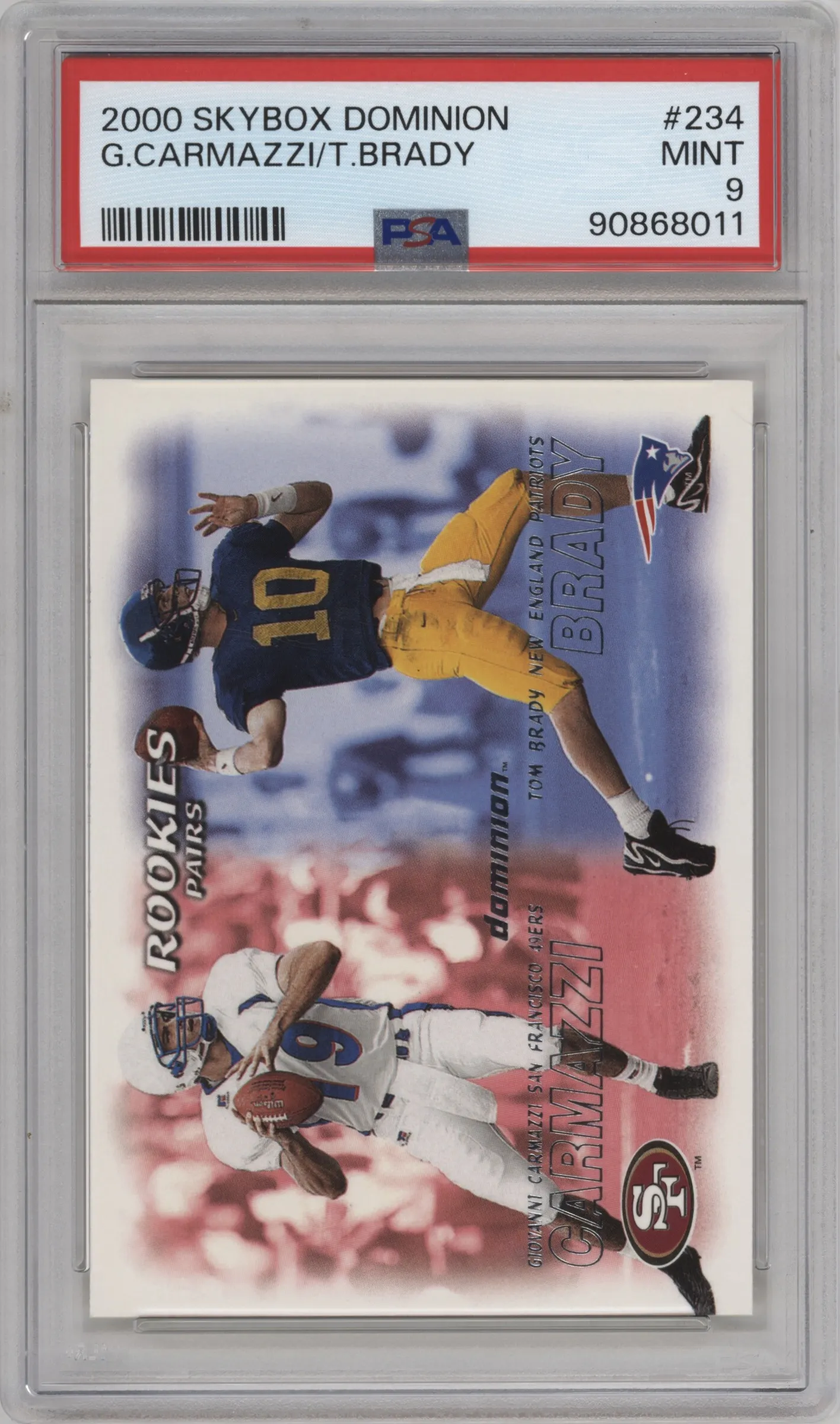 2000 Skybox Dominion Giovanni Carmazzi/Tom Brady PSA 9