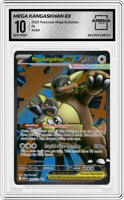 2025 Pokemon Mega Evolution Mega Kangaskhan ex #164 ARENA CLUB 10