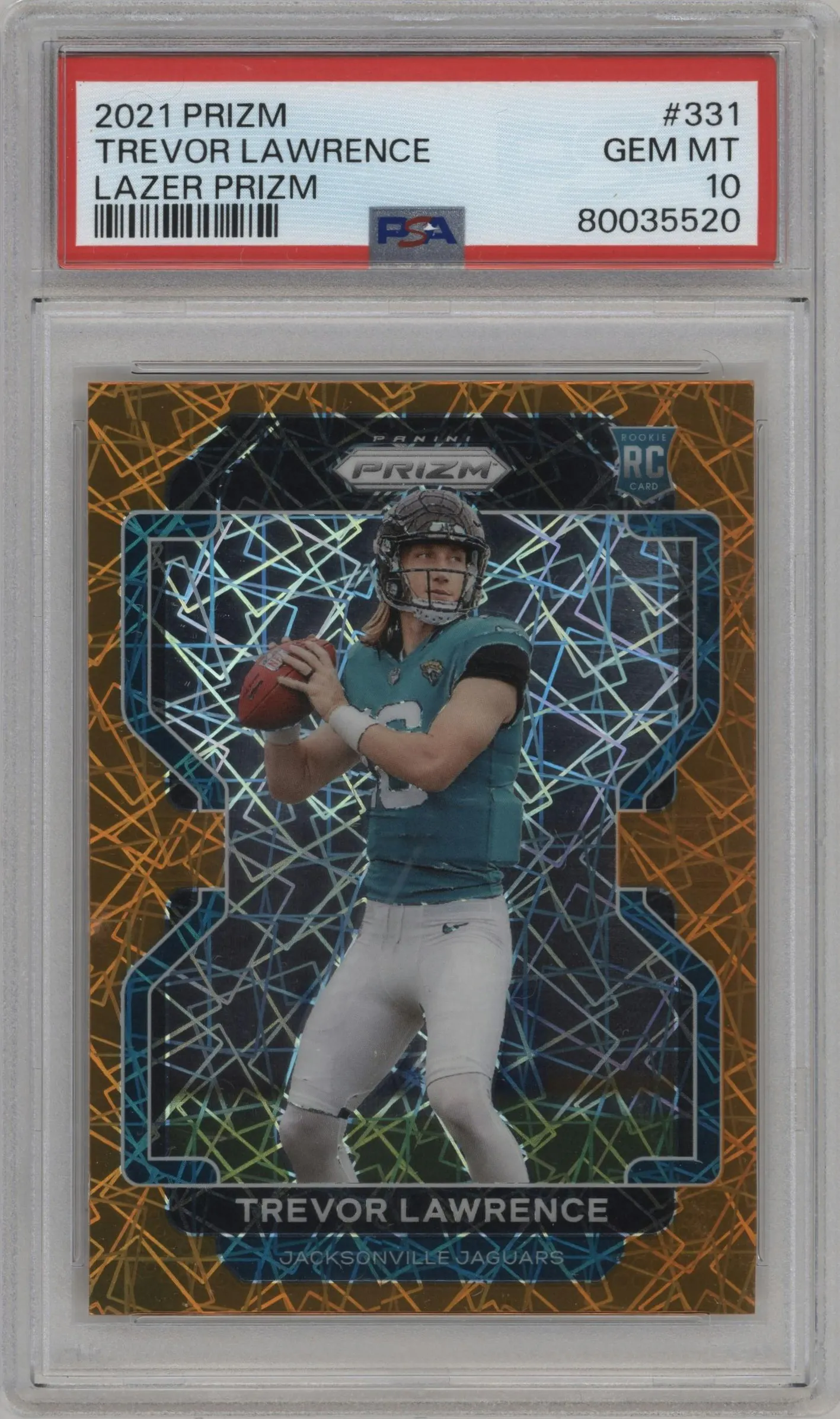 2021 Panini Prizm Trevor Lawrence Lazer #331 PSA 10