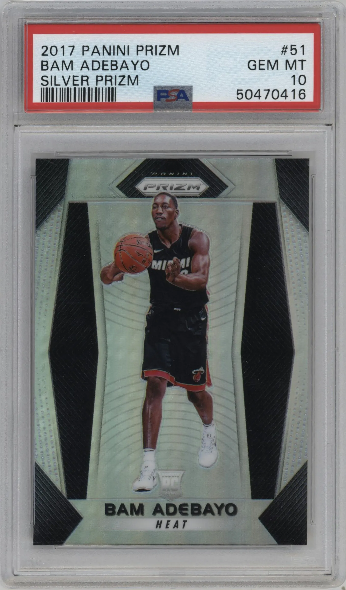 2017 Panini Prizm Bam Adebayo Silver Prizm #51 PSA 10