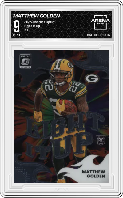 2025 Donruss Optic Light It Up Matthew Golden #10 ARENA CLUB 9