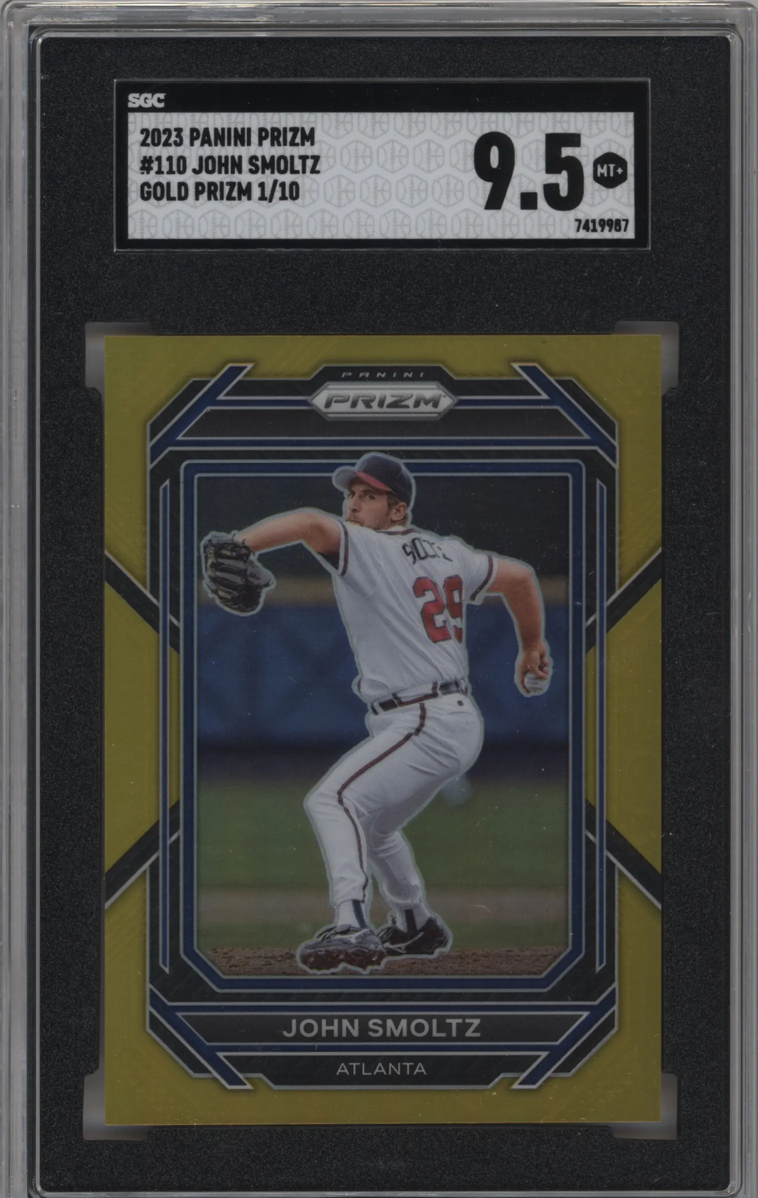 2023 Panini Prizm John Smoltz Gold Prizm #110 SGC 9.5
