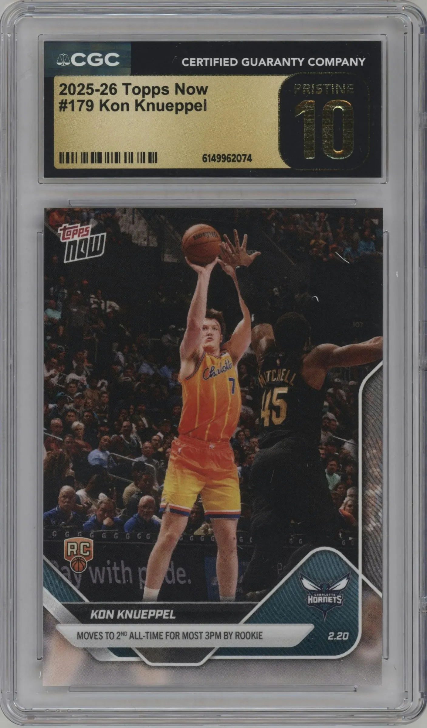2025 Topps Now Kon Knueppel #179 CGC 10