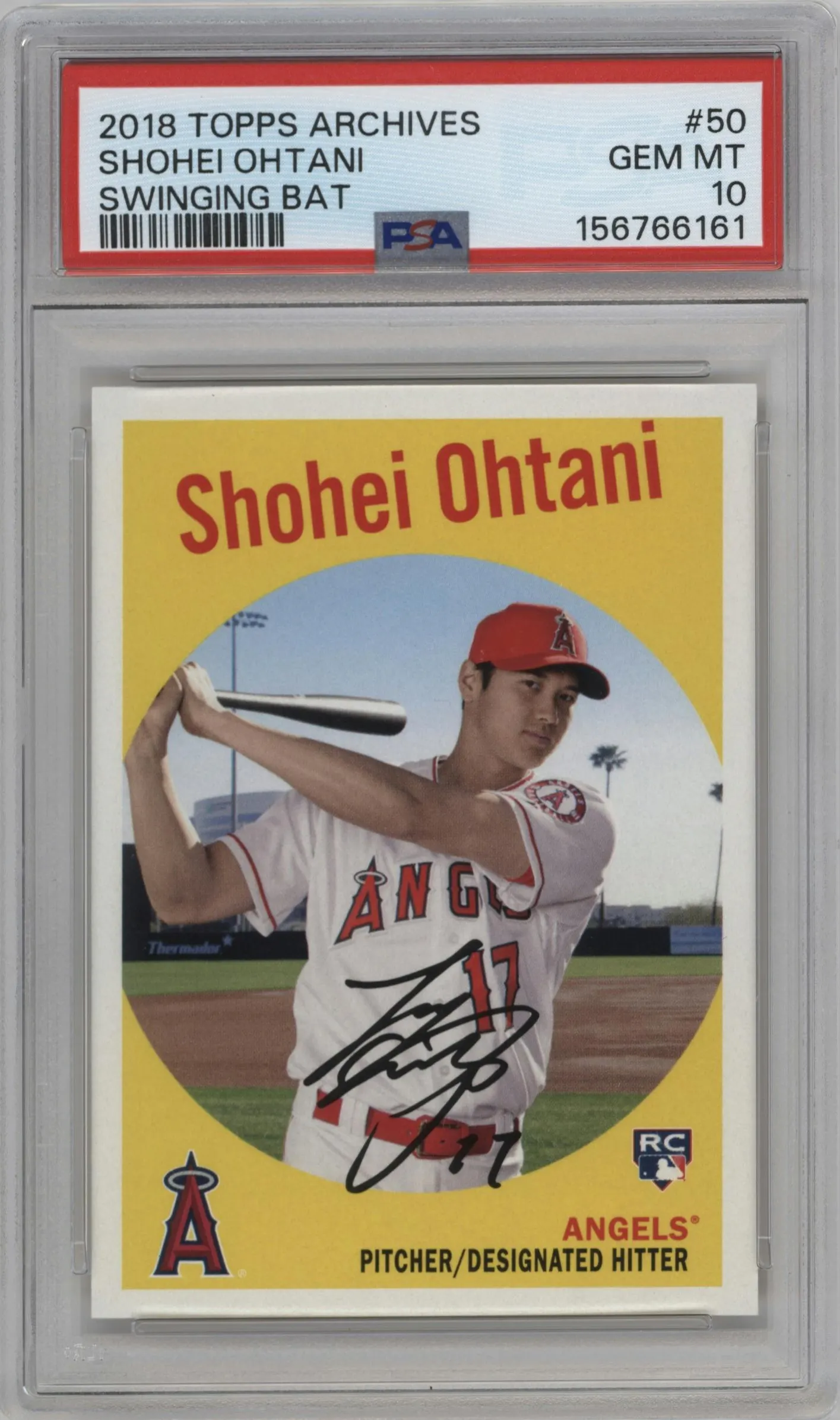 2018 Topps Archives 1959 Topps Image Var. Shohei Ohtani #50 PSA 10