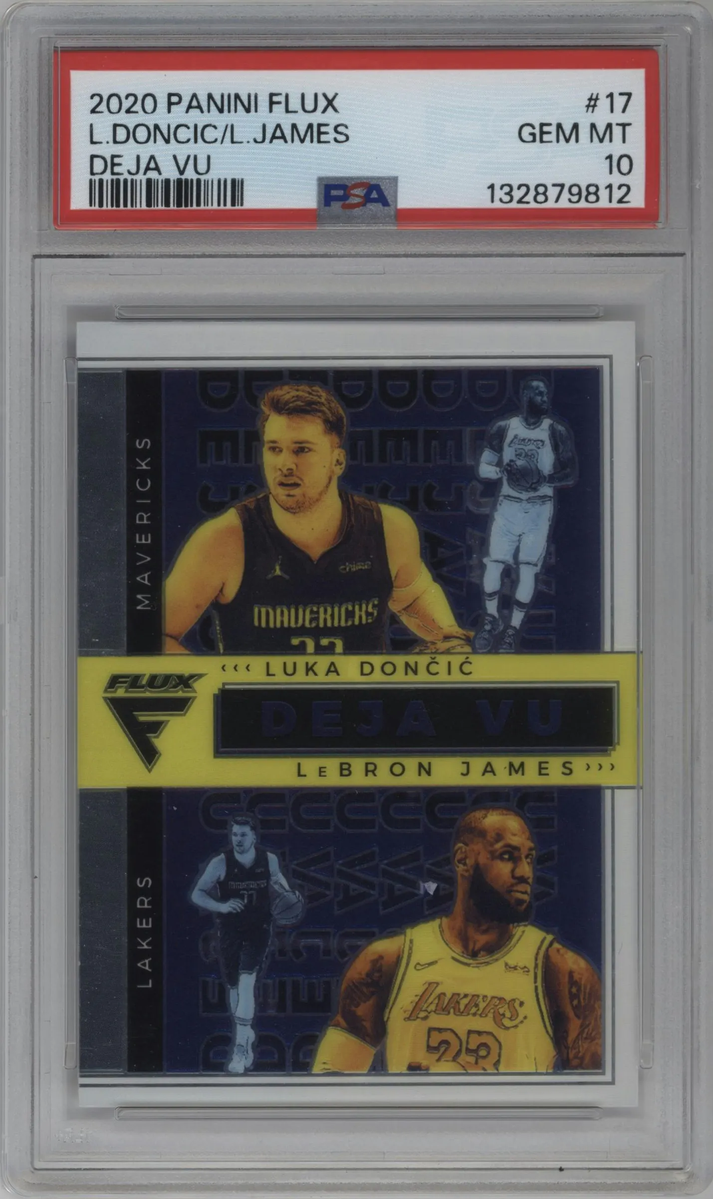 2020 Panini Flux Deja Vu LeBron James/Luka Doncic PSA 10