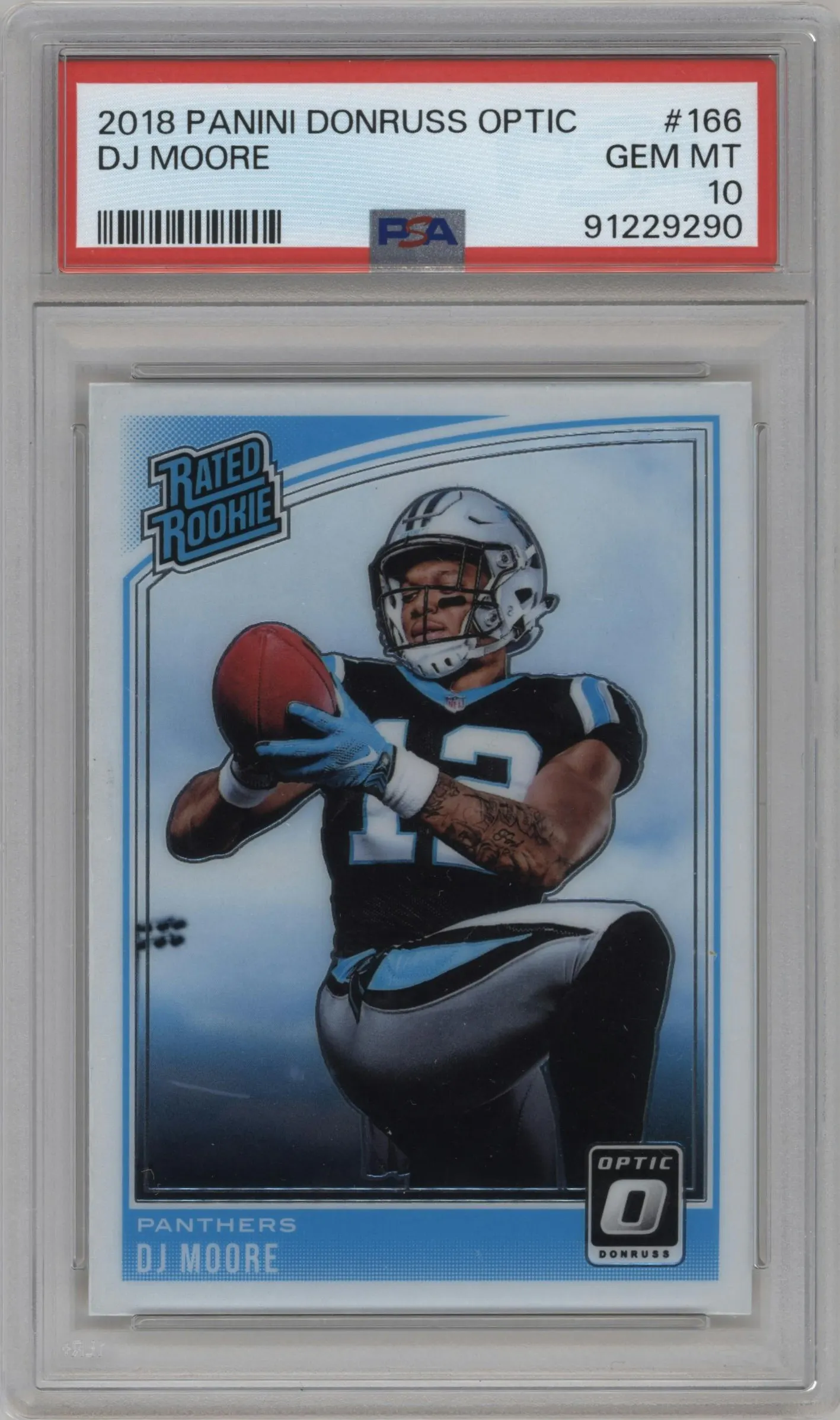 2018 Panini Donruss Optic Rated Rookie DJ Moore #166 PSA 10
