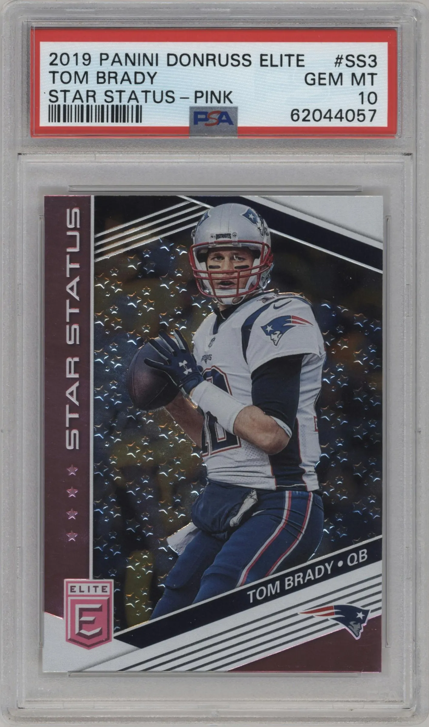 2019 Panini Donruss Elite Star Status Tom Brady Pink PSA 10