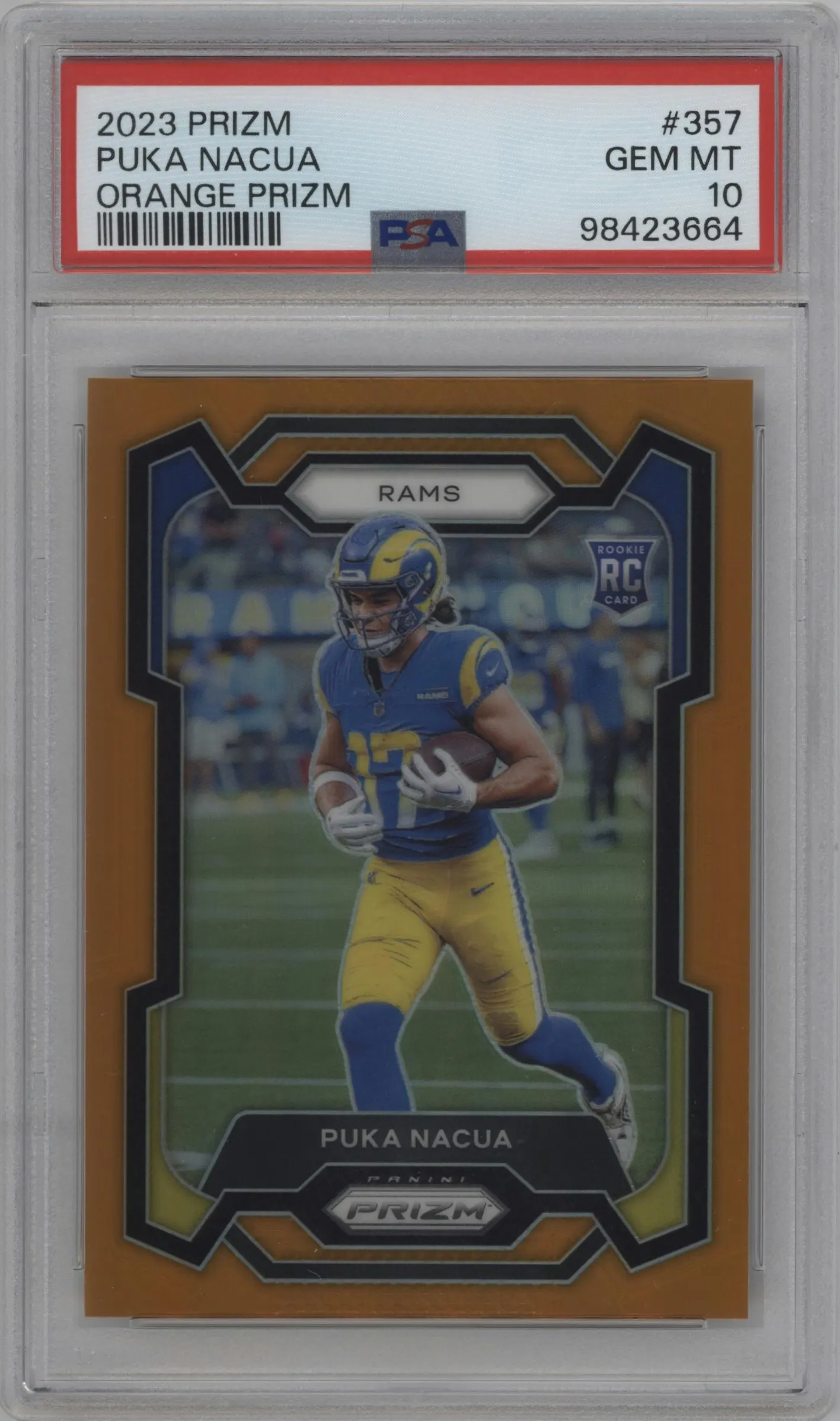 2023 Panini Prizm Puka Nacua Orange Prizm #357 PSA 10