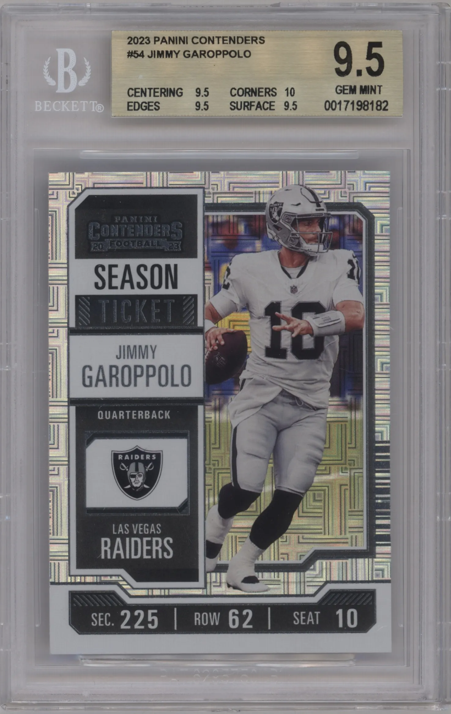 2023 Panini Contenders Jimmy Garoppolo BGS 9.5