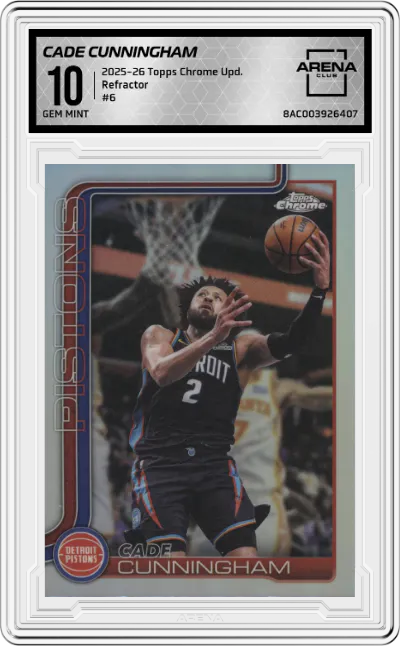 2025 Topps Chrome Update Cade Cunningham Refractor #6 ARENA CLUB 10