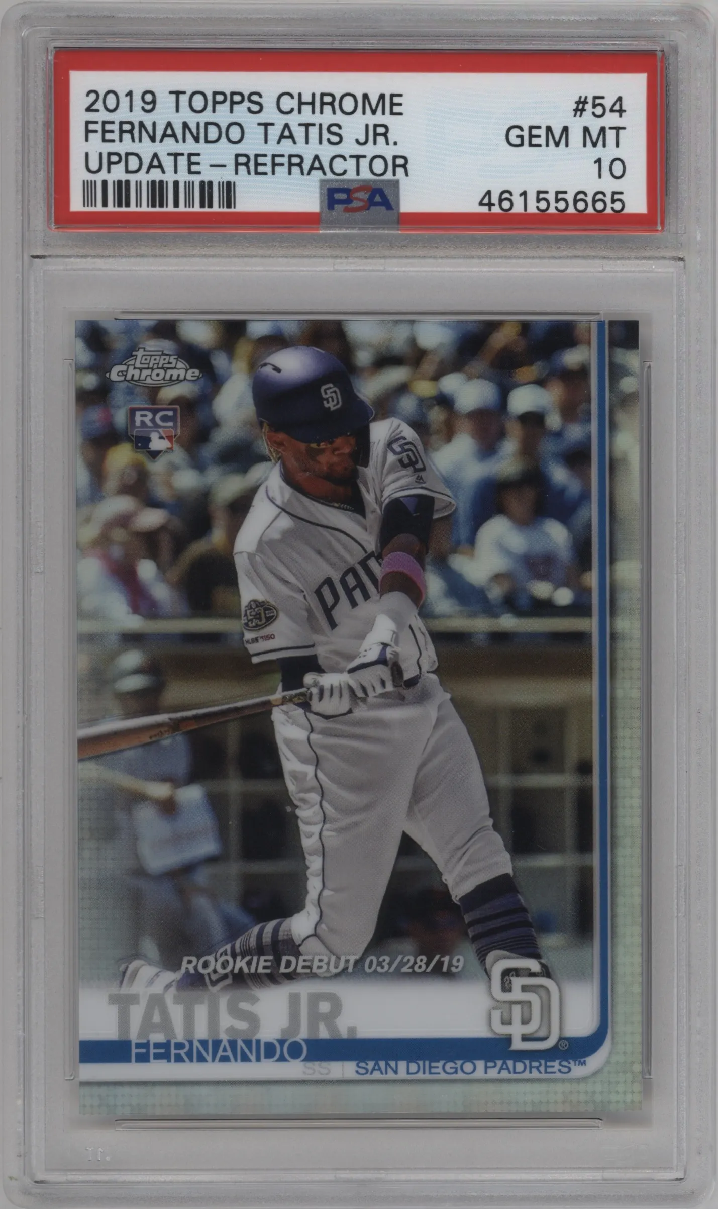 2019 Topps Chrome Update Fernando Tatis Jr. Refractor #54 PSA 10