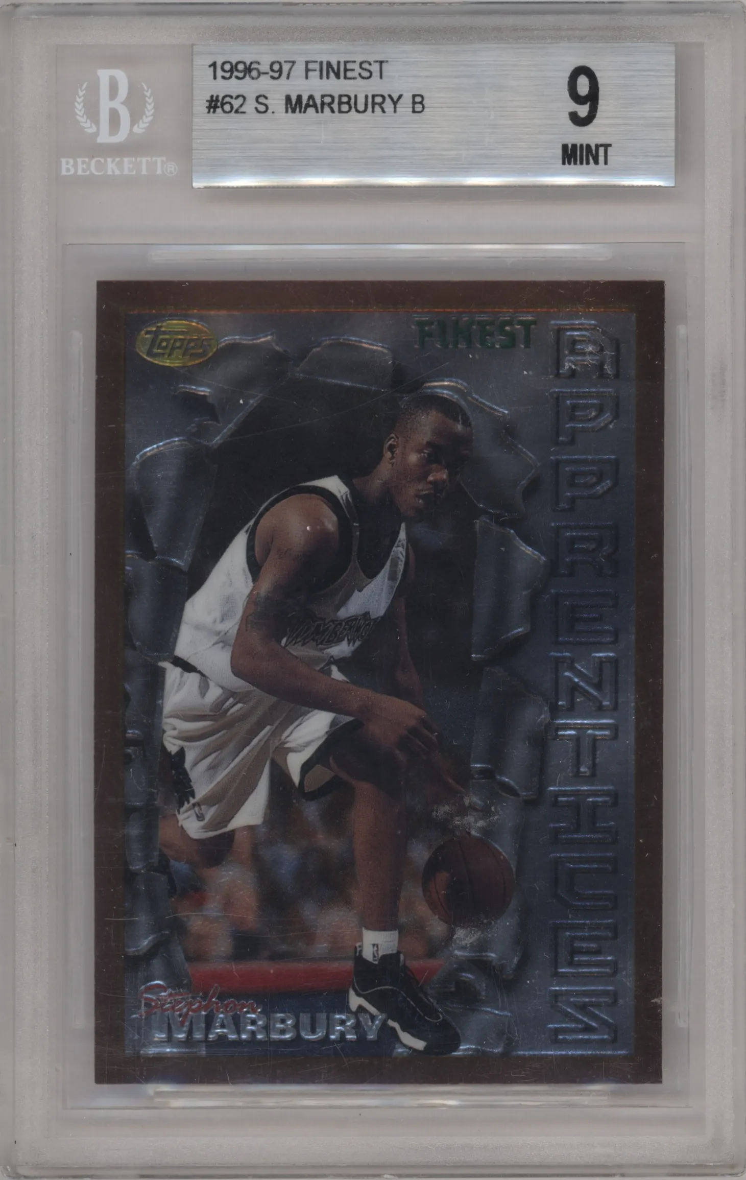 1996 Topps Finest Stephon Marbury BGS 9
