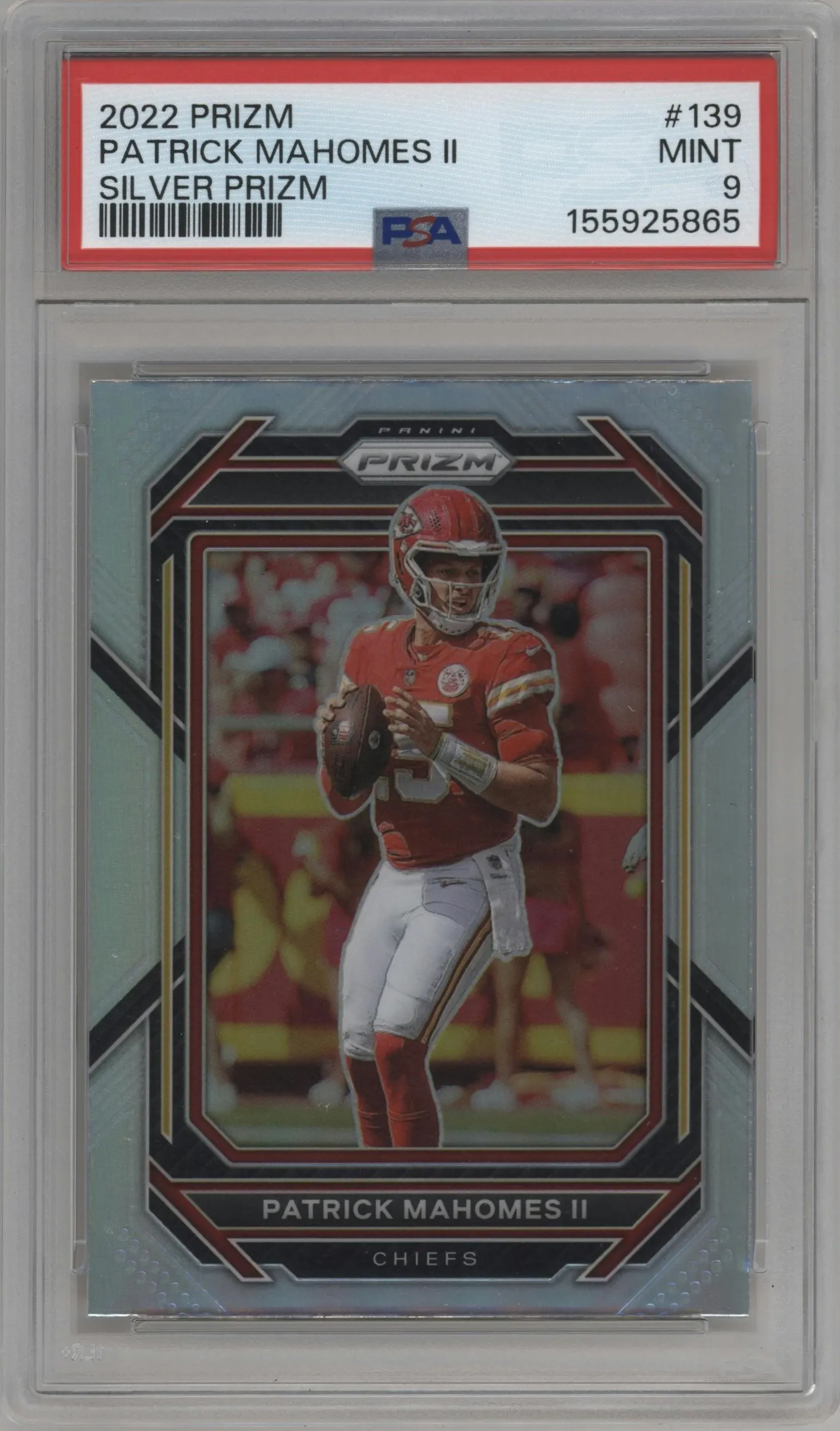 2022 Panini Prizm Patrick Mahomes II Silver Prizm #139 PSA 9