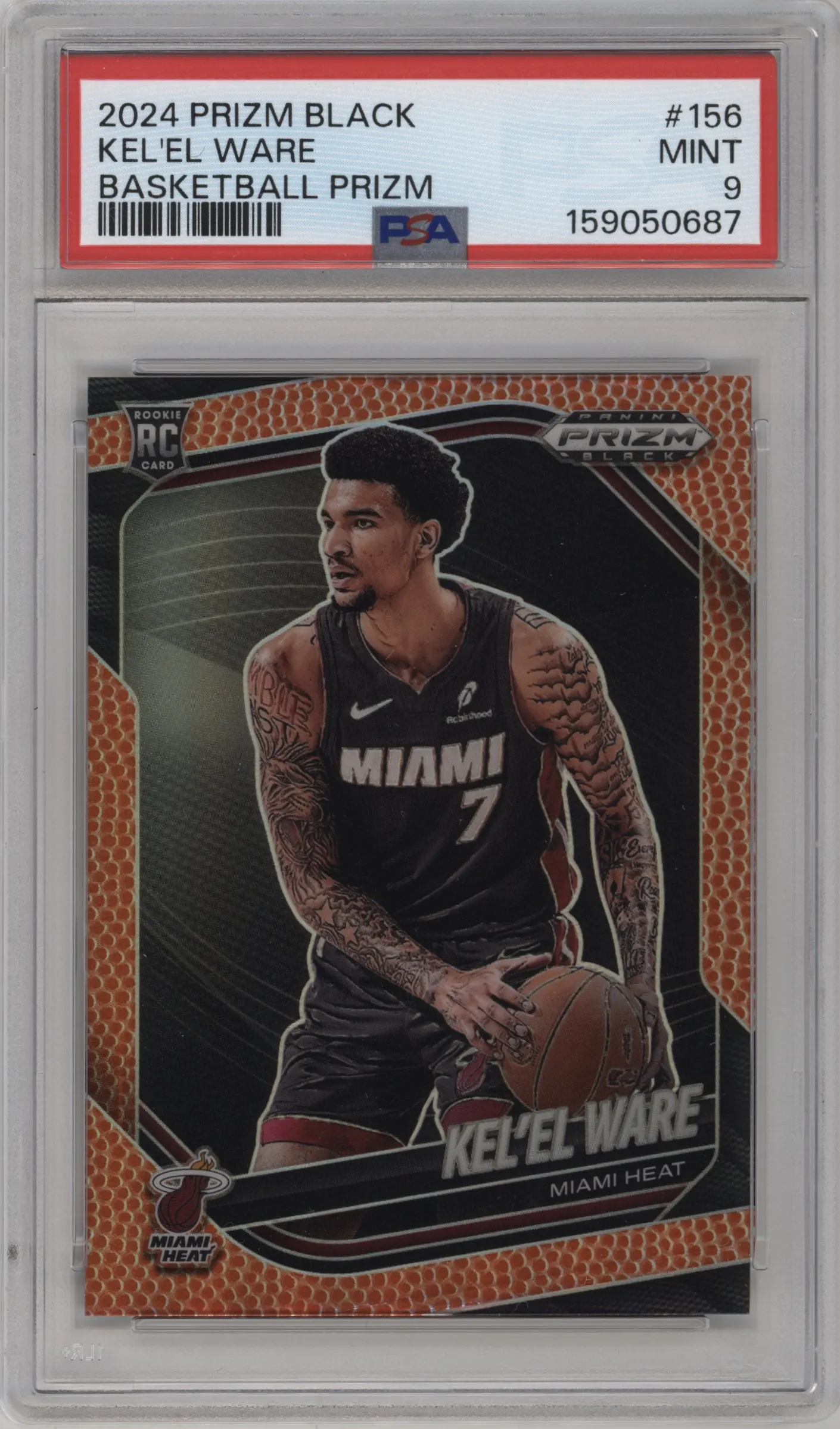 2024 Panini Prizm Black Kel’el Ware Basketball Prizm #156 PSA 9