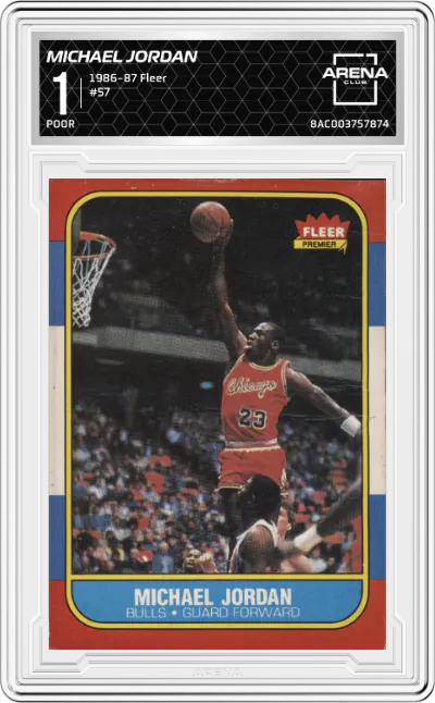 1986 Fleer Michael Jordan #57 ARENA CLUB 1