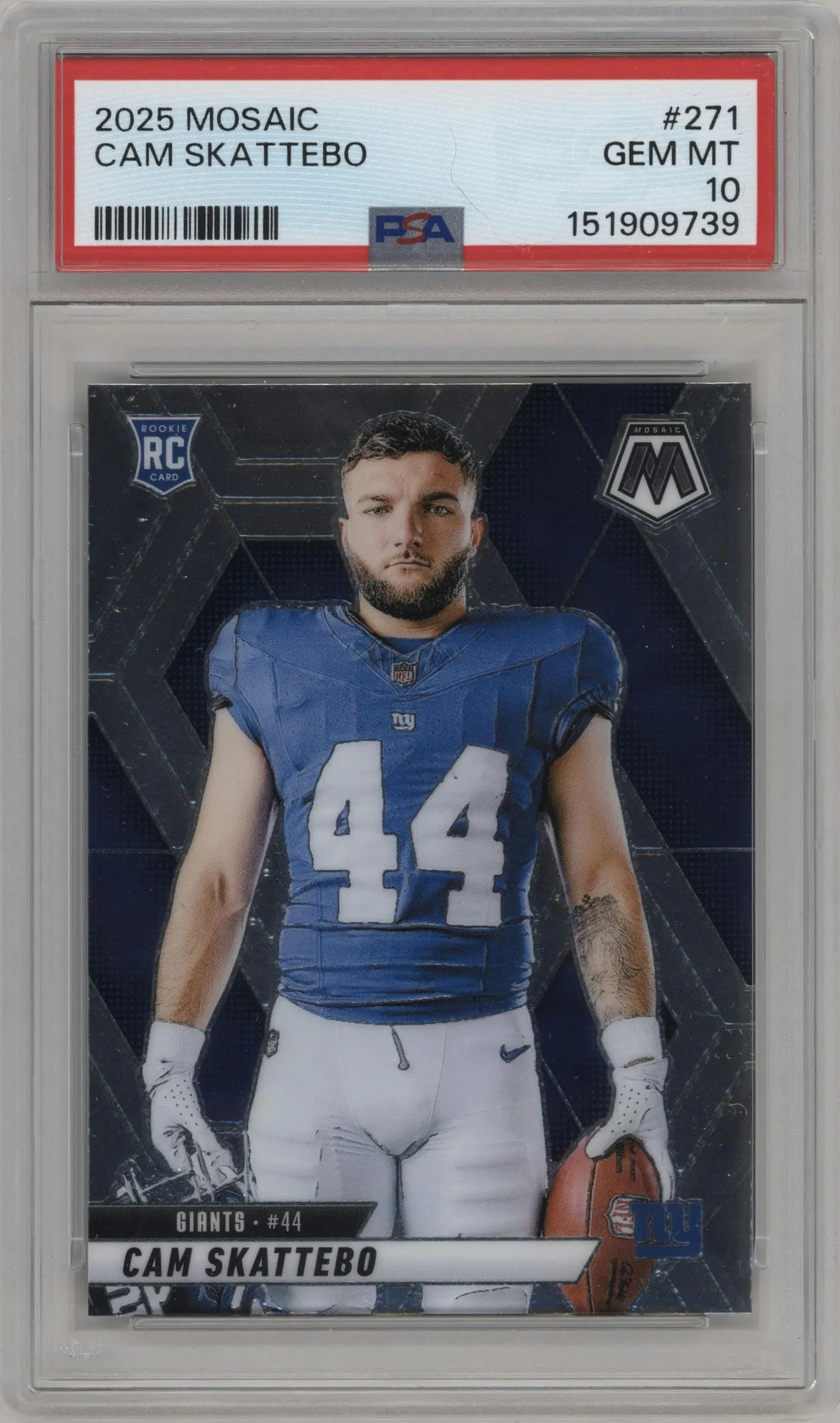 2025 Panini Mosaic Cam Skattebo PSA 10