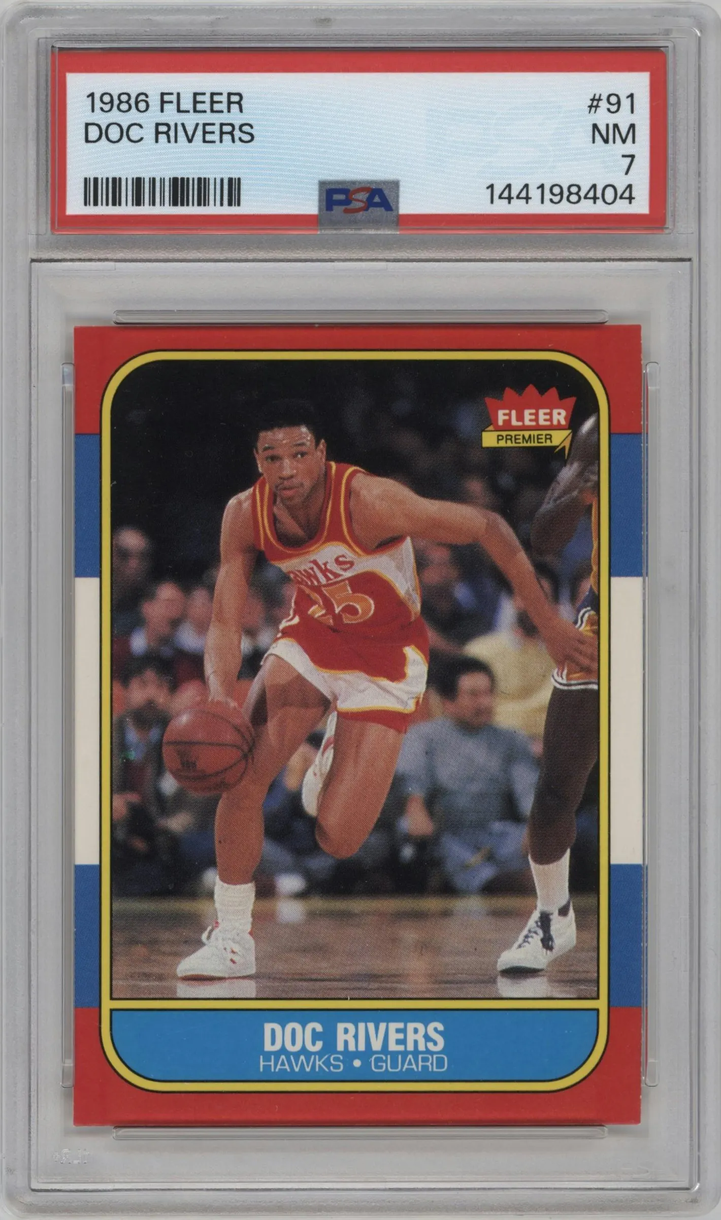1986 Fleer Doc Rivers #91 PSA 7