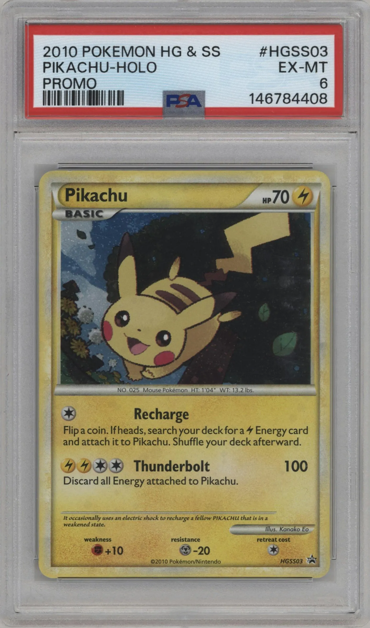 2010 Pokemon HG & SS Pikachu #HGSS03 PSA 6
