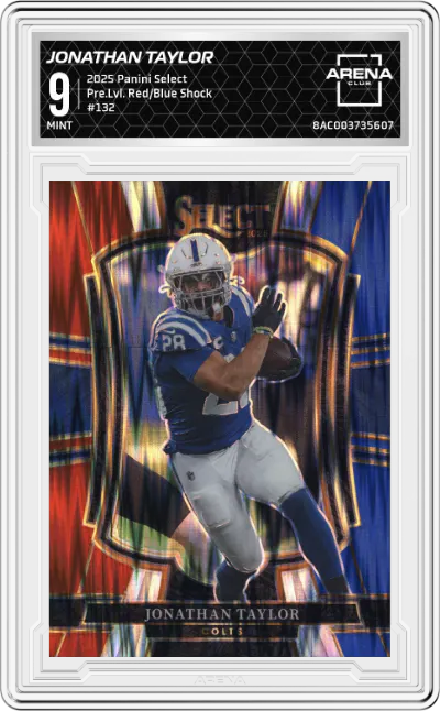 2025 Panini Select Pre.Lvl. Jonathan Taylor Red and Blue Shock #132 ARENA CLUB 9