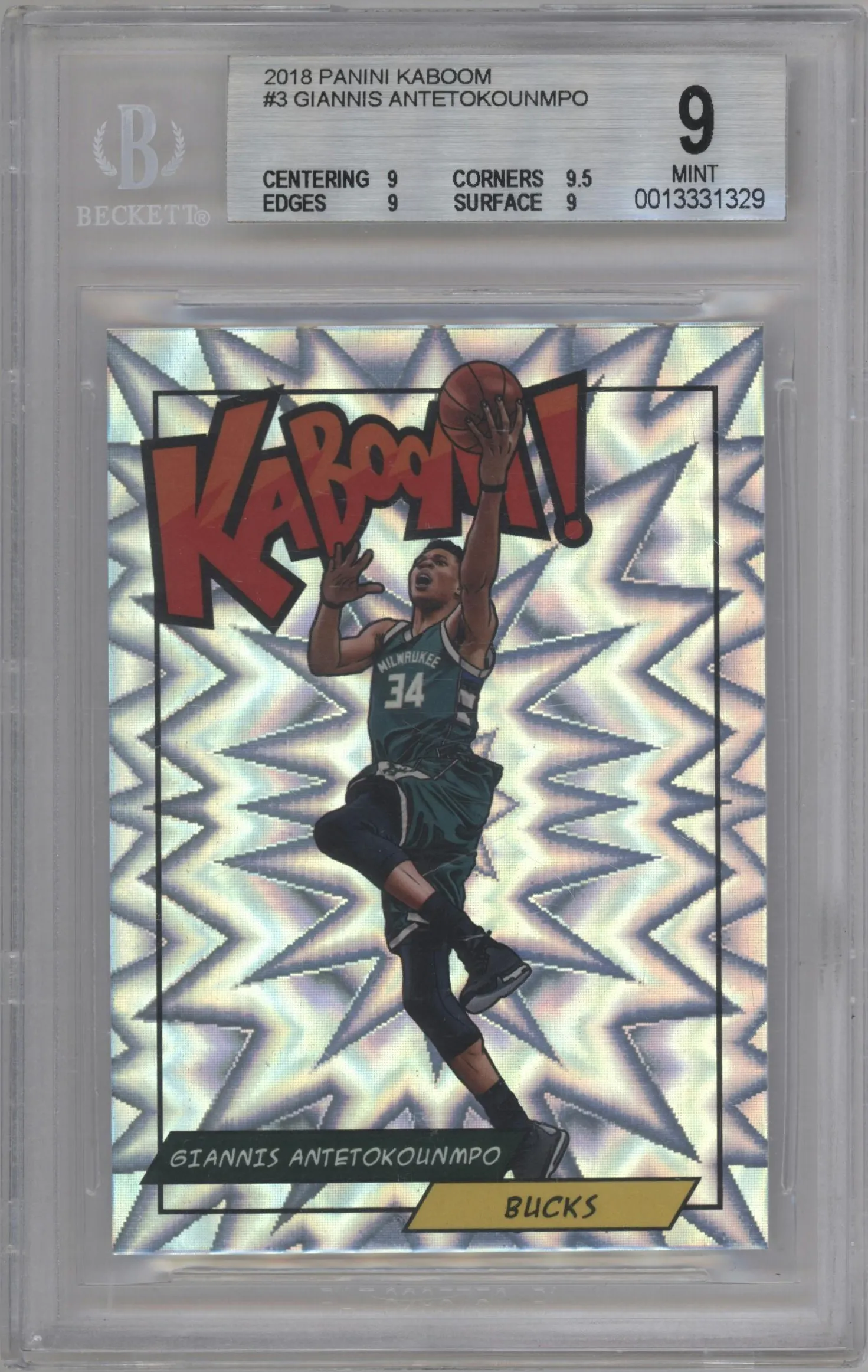 2018 Panini Kaboom Rewards Multi-Sport Giannis Antetokounmpo #K-GA BGS 9